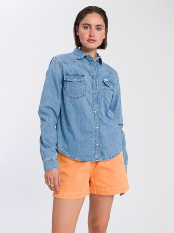 Cross Jeans Blouse ' A 601 ' in Blue: front