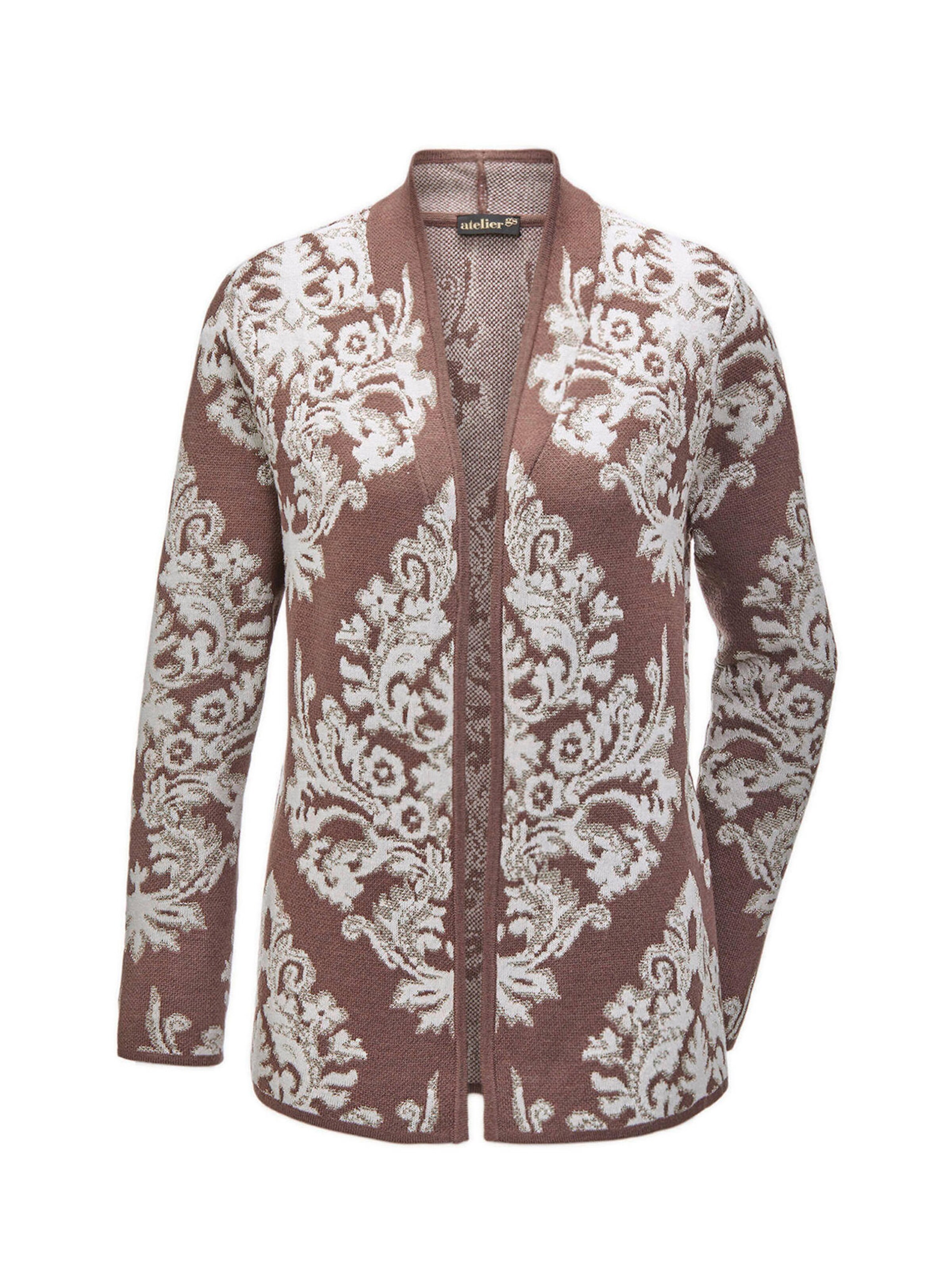 Goldner Strickjacke in Braun: Vorderseite