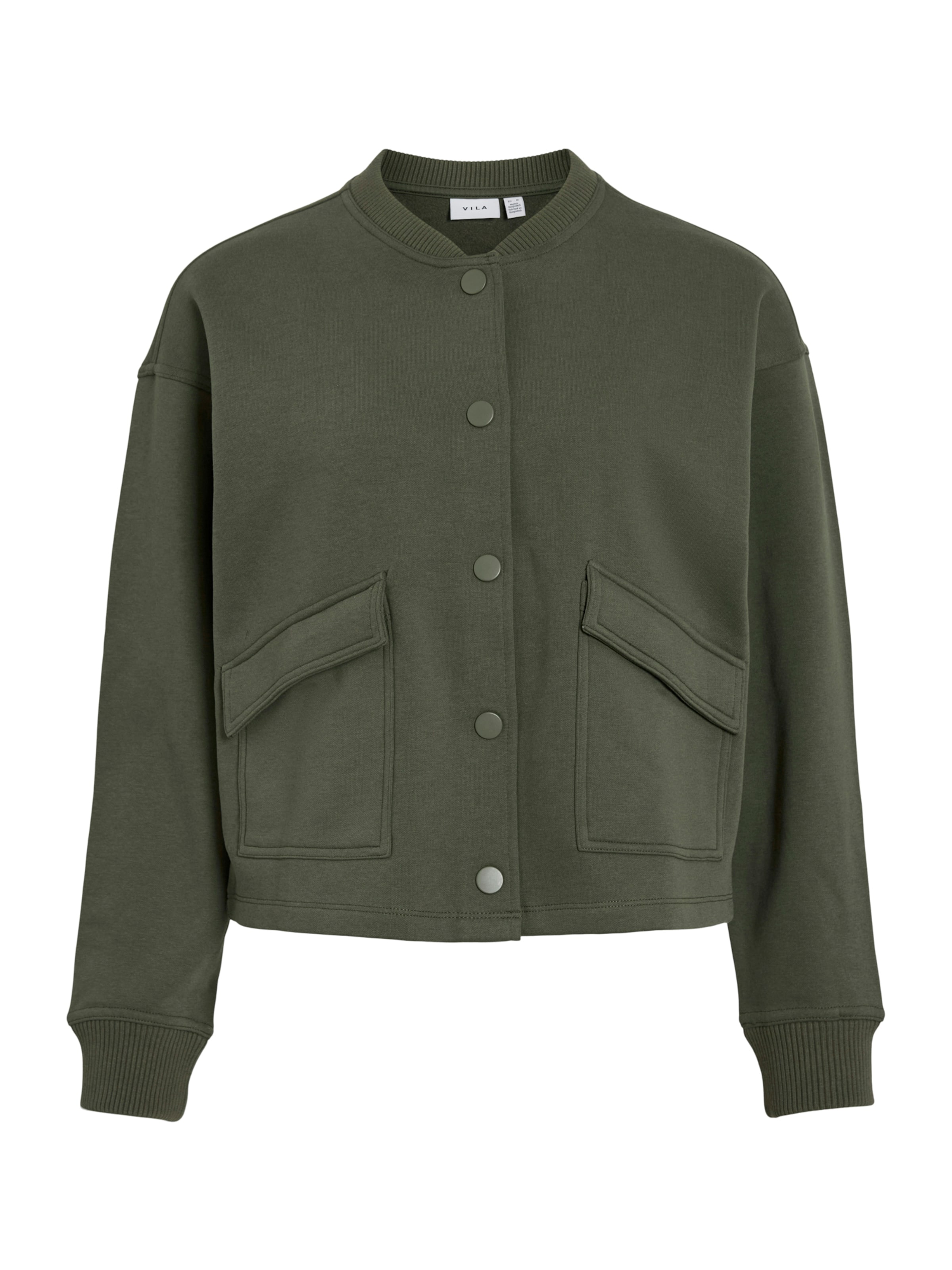 VILA Φθινοπωρινό και ανοιξιάτικο μπουφάν 'VIODESSIA' σε πράσινο: μπροστά