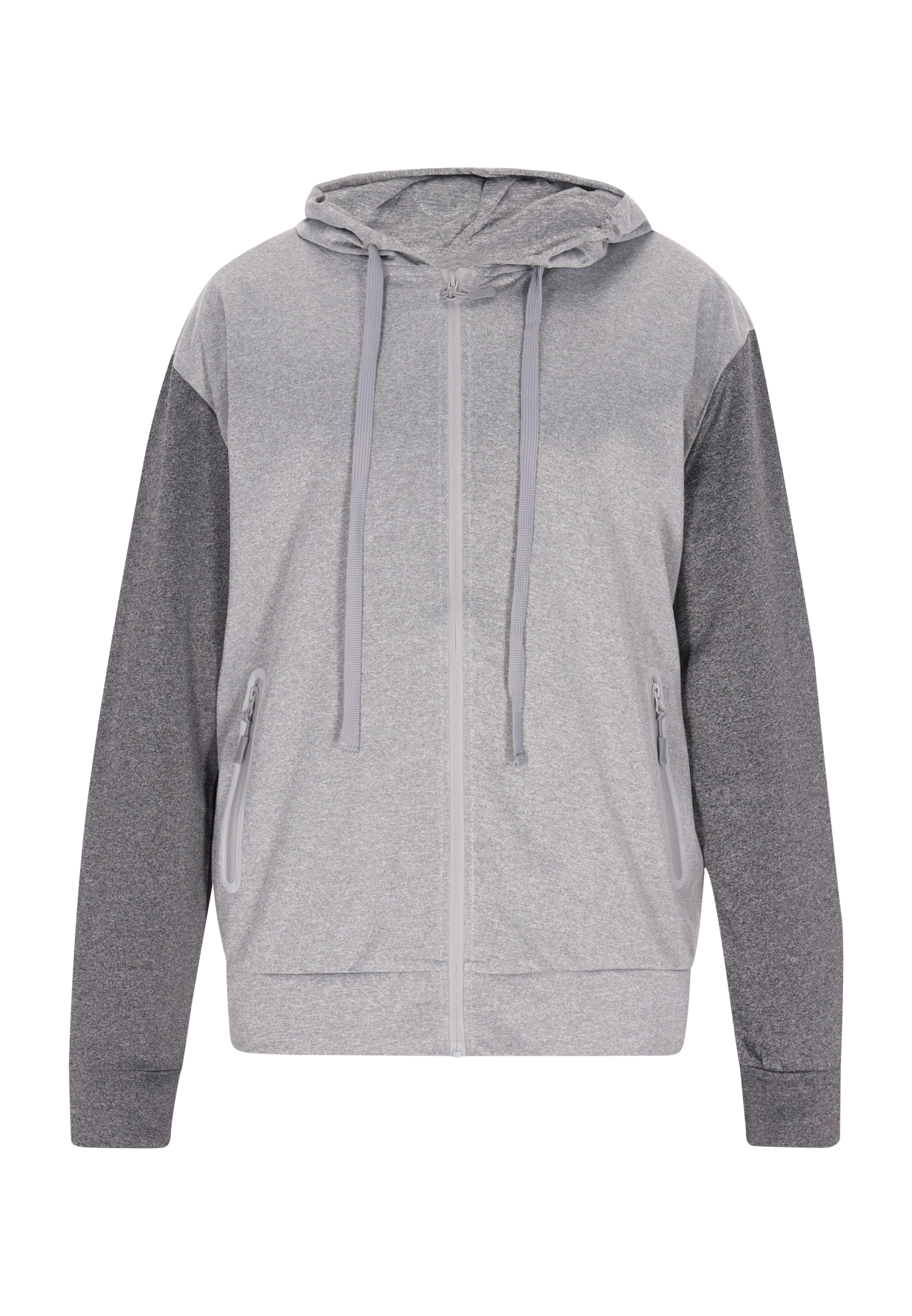 hoona Sweatjacke 'MO' in Grau: Vorderseite