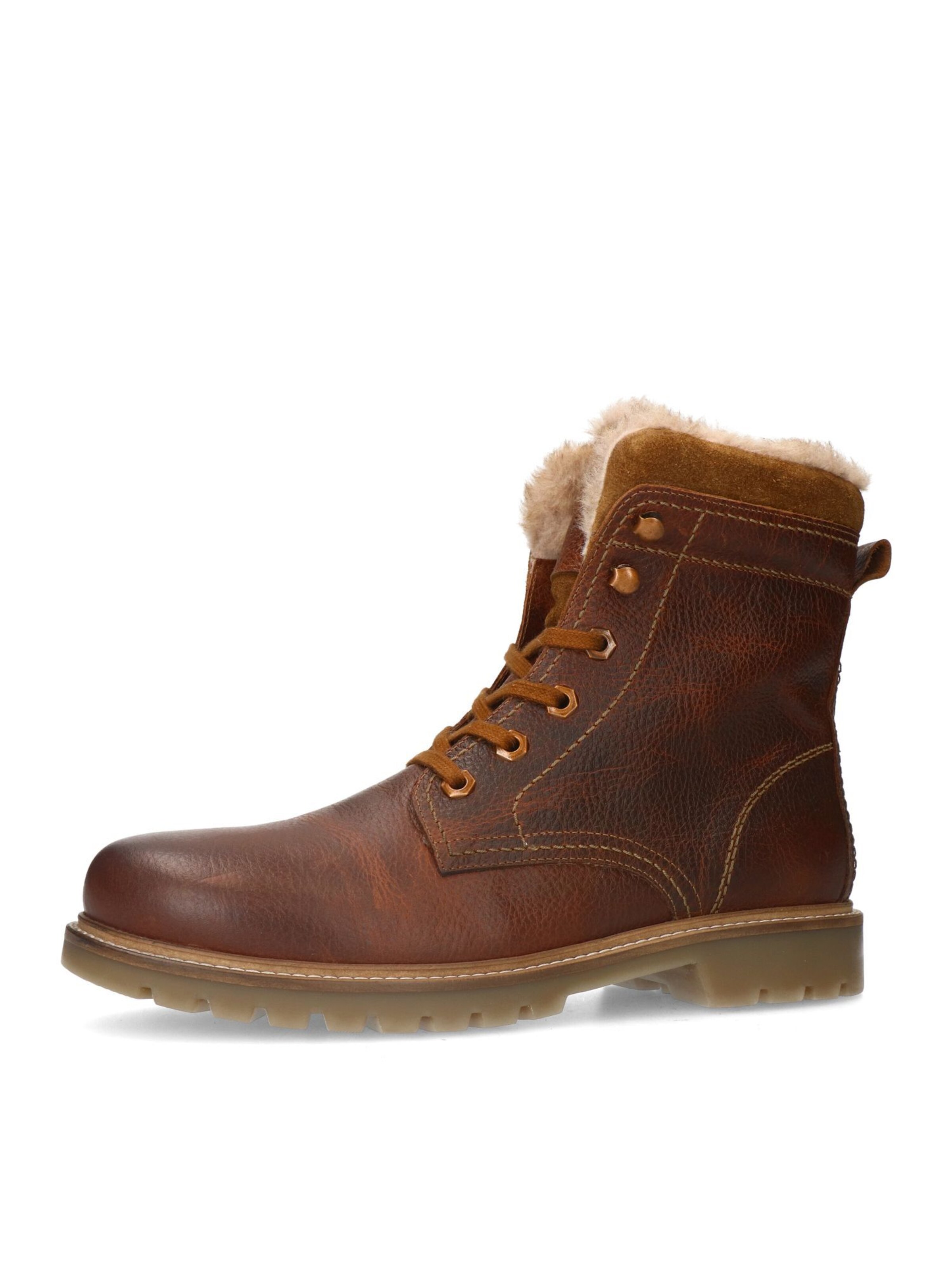 MANFIELD Lace-Up Boots in Brown: front