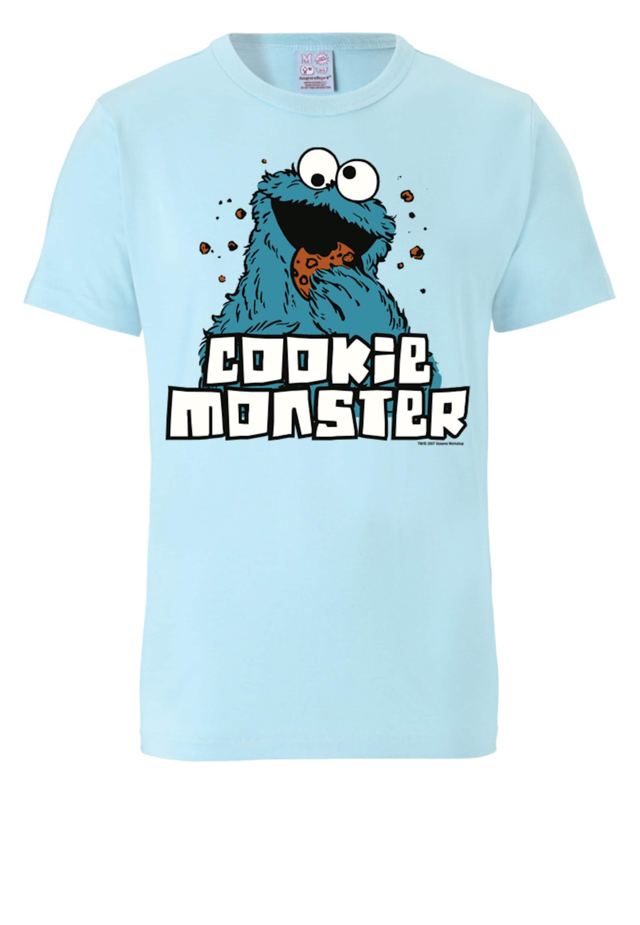 LOGOSHIRT Shirt 'Krümelmonster' in Blue: front