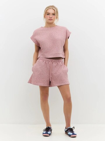 No Matter What Wide leg Broek in Roze: voorkant