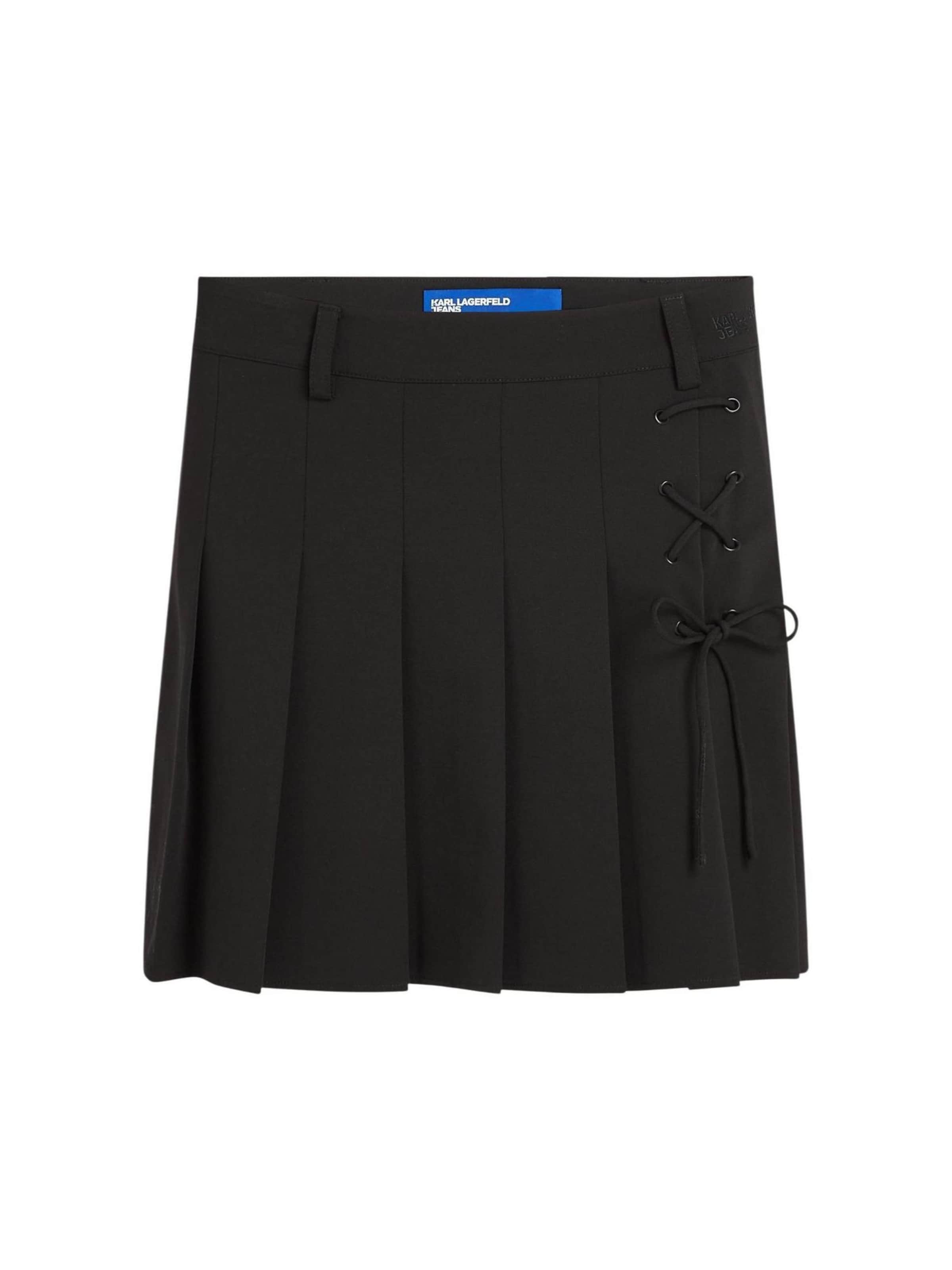 Gonna 'KLJ Pleated Mini Skirt B1W12020' di KARL LAGERFELD JEANS in nero
