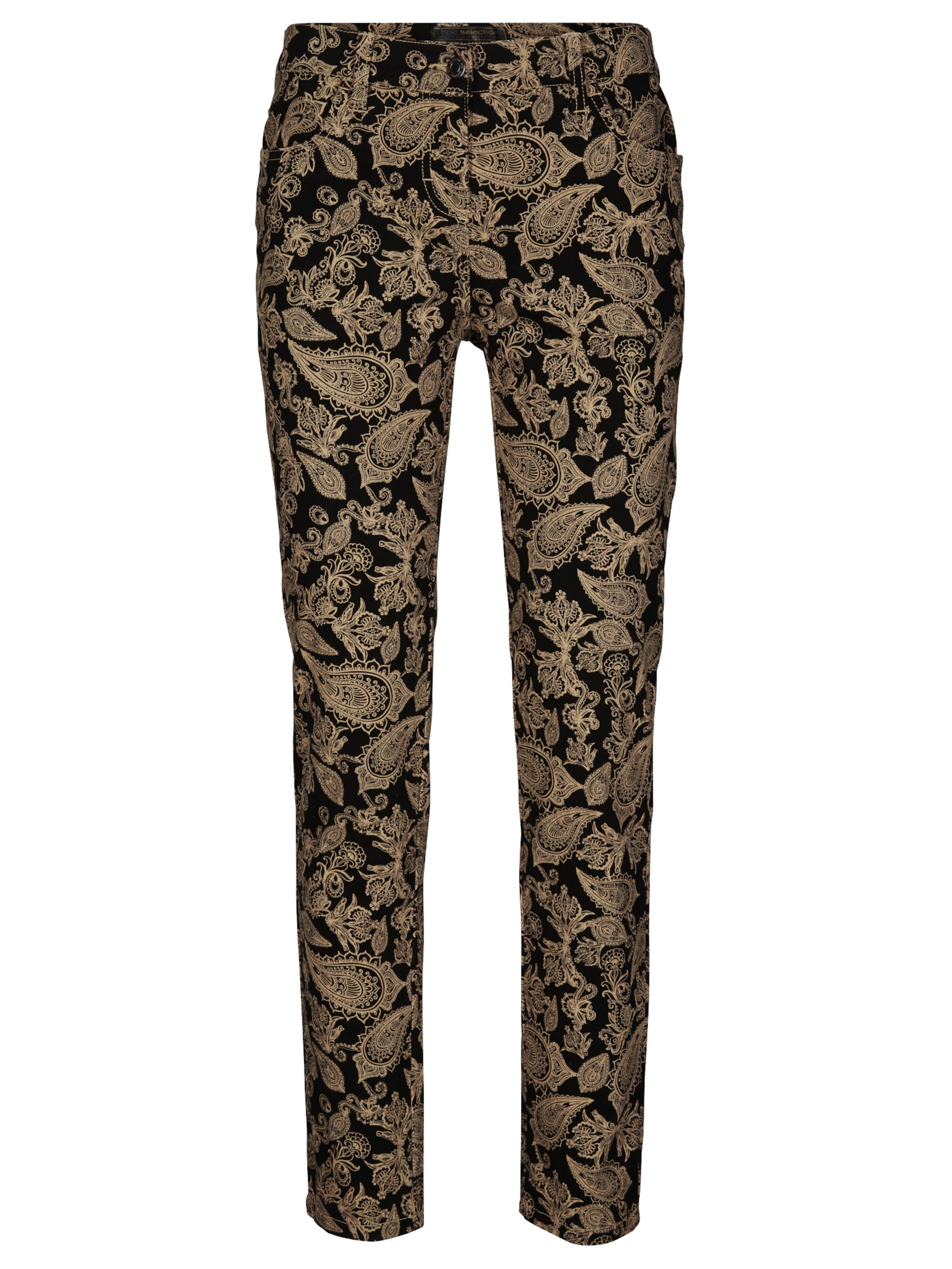 Slimfit Pantaloni de la bonprix pe negru: față