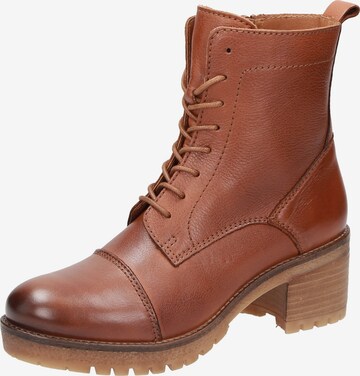 SIOUX Lace-Up Ankle Boots in Brown: front