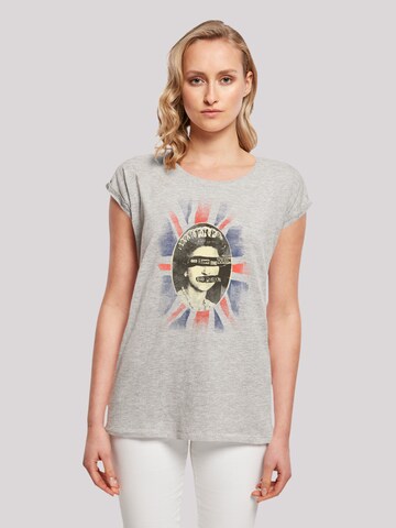 F4NT4STIC Shirt 'Sex Pistols God Save The Queen' in Grijs: voorkant