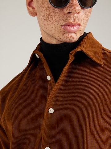 JACK & JONES Comfort fit Overhemd in Bruin