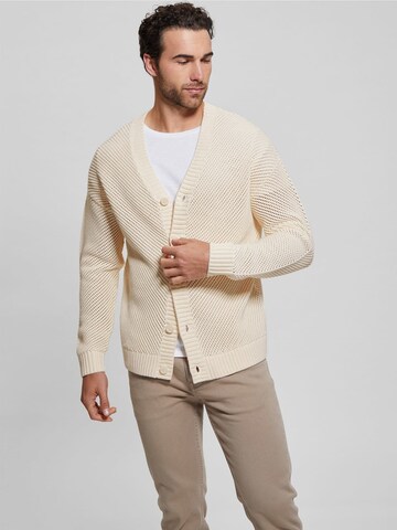 GUESS Knit Cardigan in Beige: front