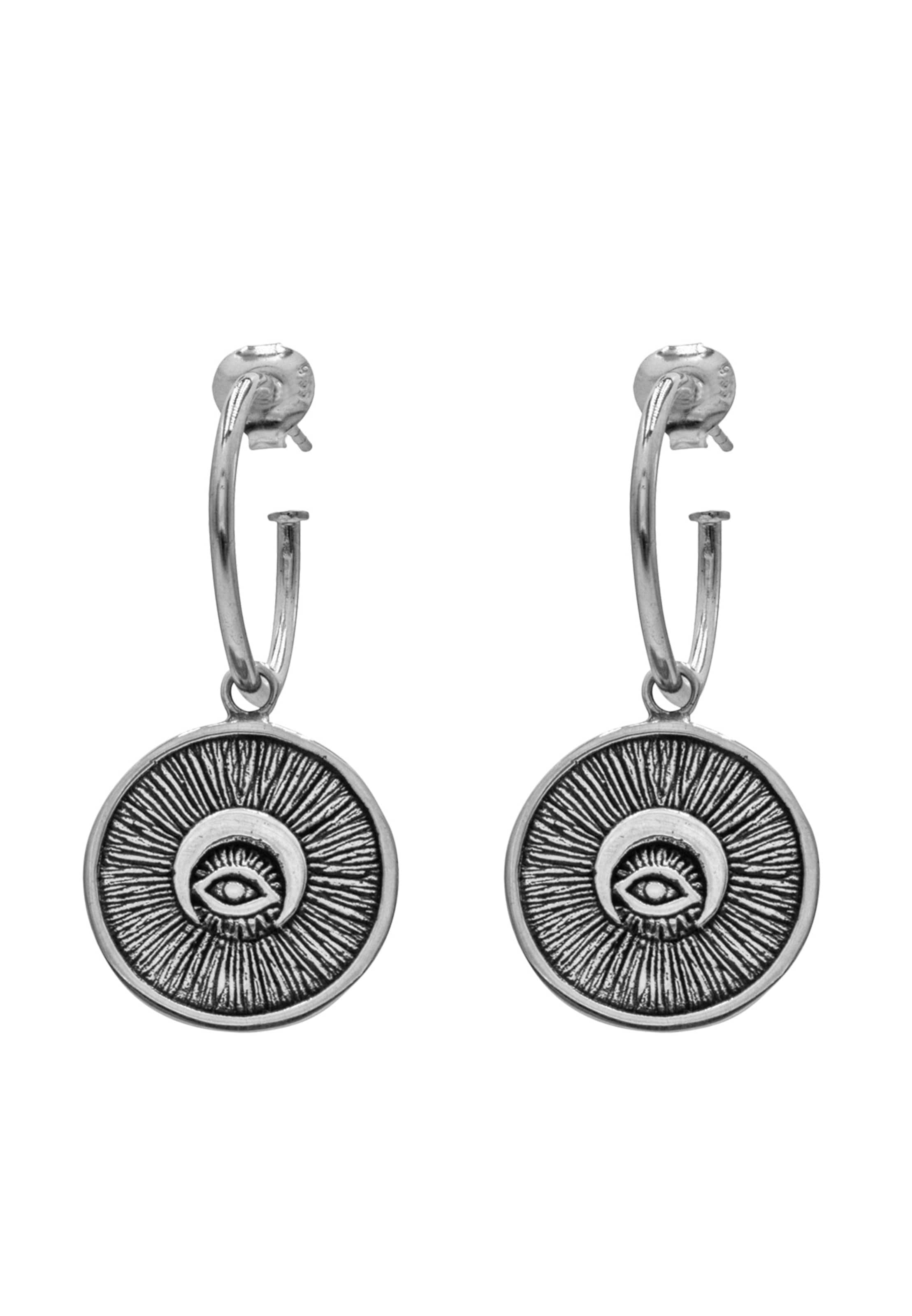 Boucles d'oreilles 'Evil Eye' Haze&Glory en argent : devant