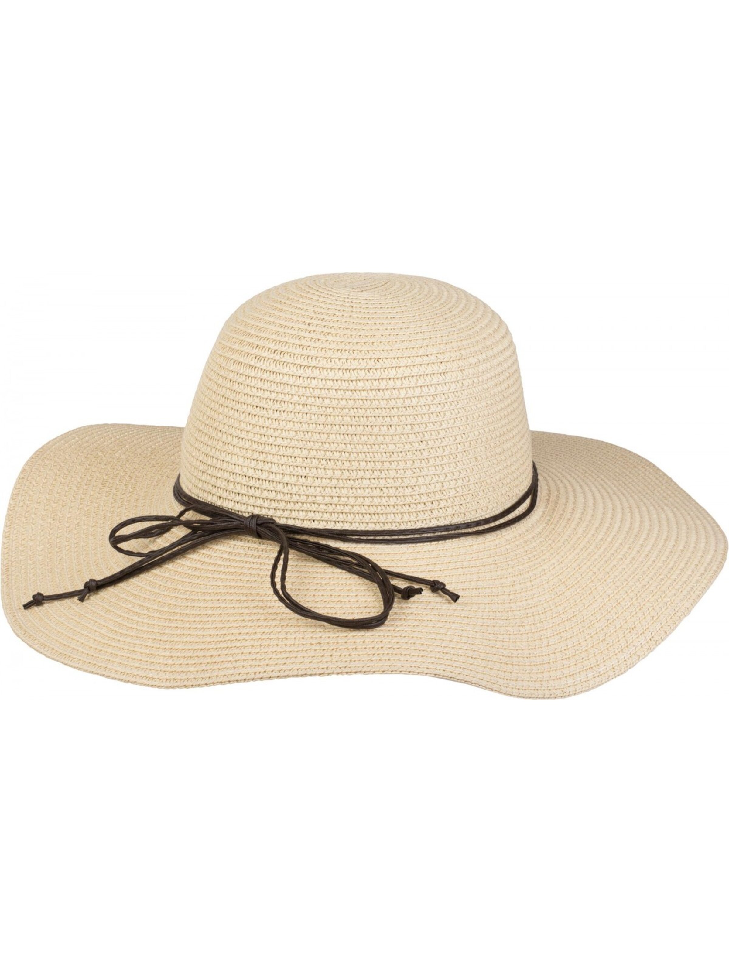 styleBREAKER Hat 'Floppy Sonnenhut mit schmalem Zierband und Schleife' in Beige: front