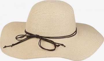 styleBREAKER Hat 'Floppy Sonnenhut mit schmalem Zierband und Schleife' in Beige: front