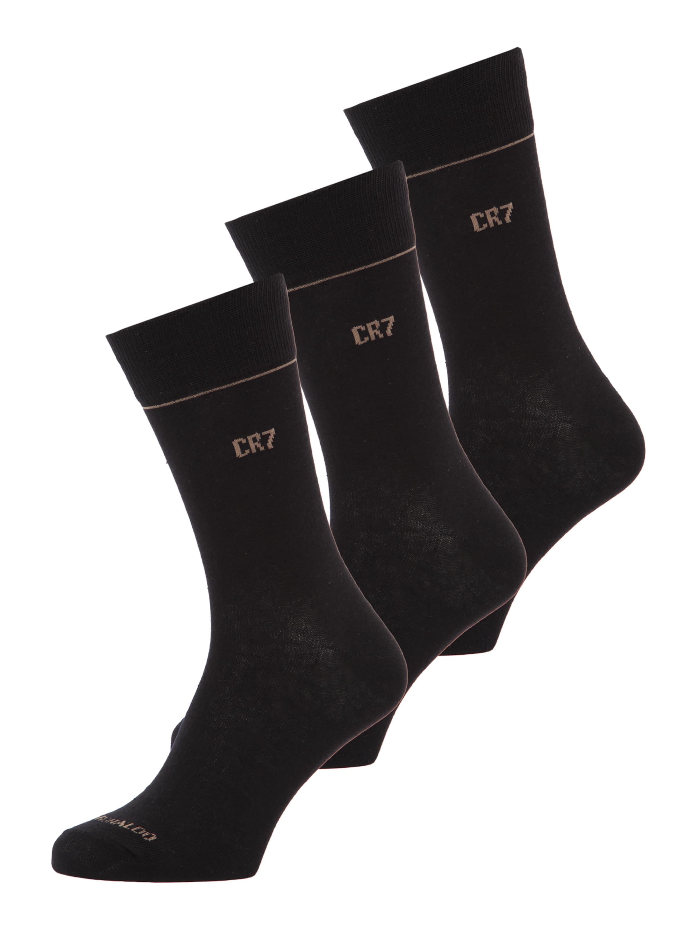 Chaussettes CR7 - Cristiano Ronaldo en noir : devant