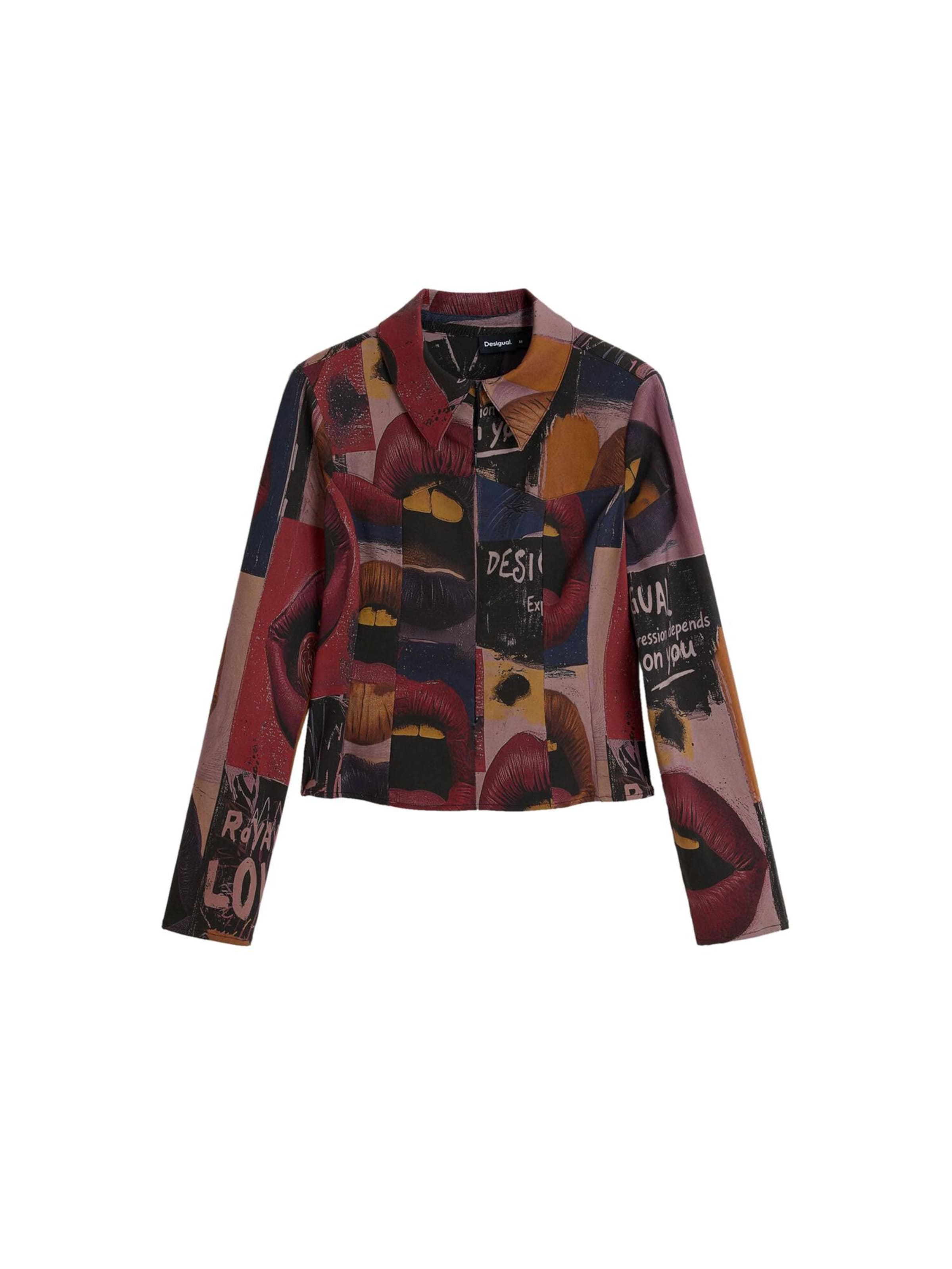 Desigual LONG SLEEVE SHIRT in dunkelbeige / brokat / merlot / schwarz, Produktansicht