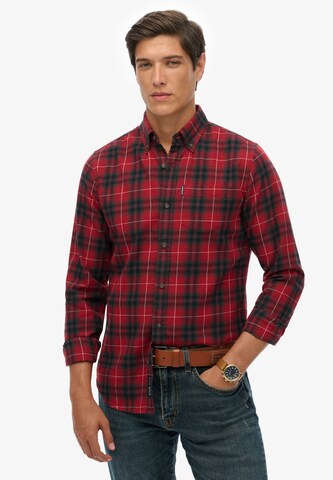 Superdry Regular fit Overhemd in Rood: voorkant