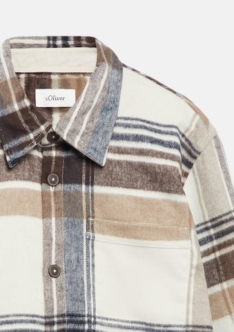 s.Oliver Regular Fit Hemd in Beige: Vorderseite