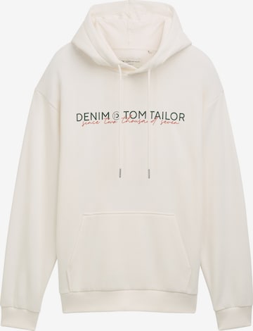 Sweat-shirt TOM TAILOR DENIM en blanc : devant