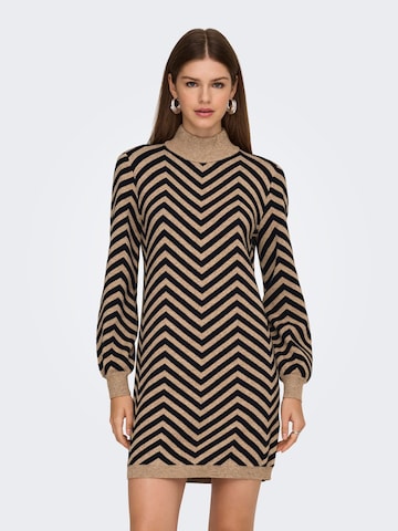Robes en maille 'JULIA' ONLY en marron : devant
