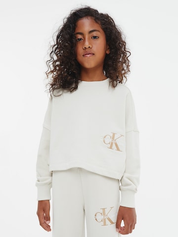 Calvin Klein Jeans Sweatshirt in Beige: predná strana