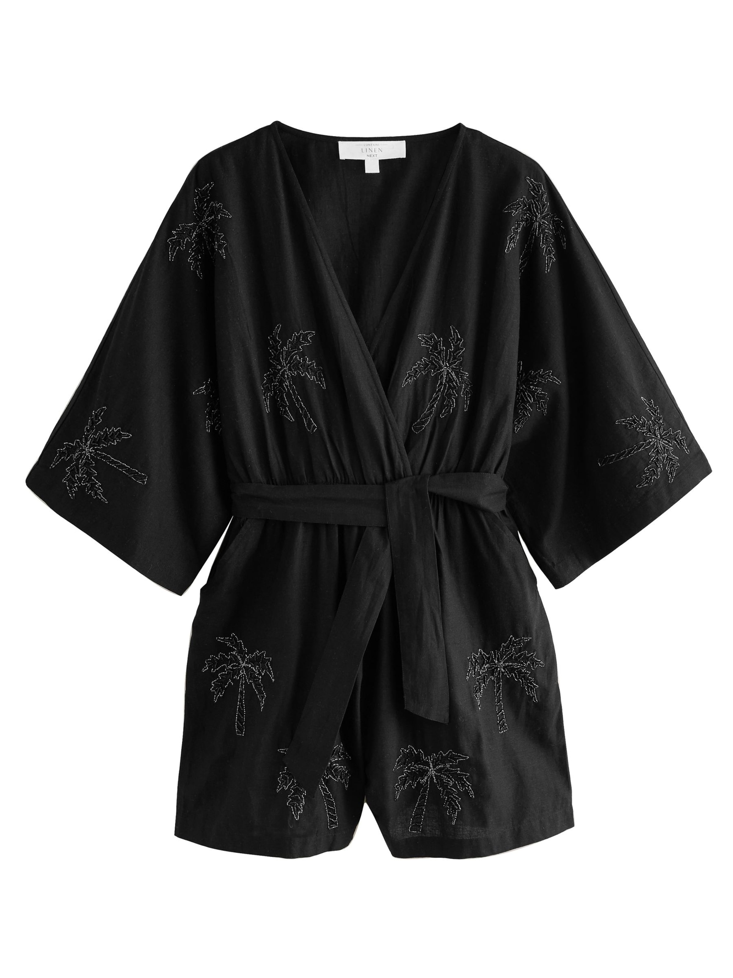 Next Lühike hommikumantel, värv must: eest vaates