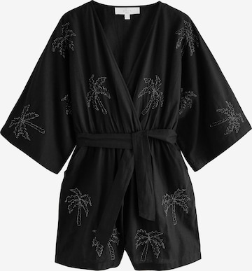 Next Lyhyt kylpytakki värissä musta: etupuoli