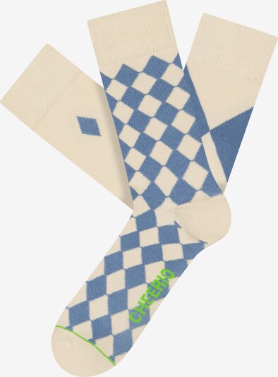 CHEERIO* Nogavice 'Bavarian Diamond' | bež / modra barva, Prikaz izdelka