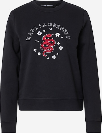 Bluză de molton de la Karl Lagerfeld pe negru: față
