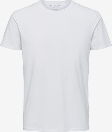 T-Shirt SELECTED HOMME en blanc : devant