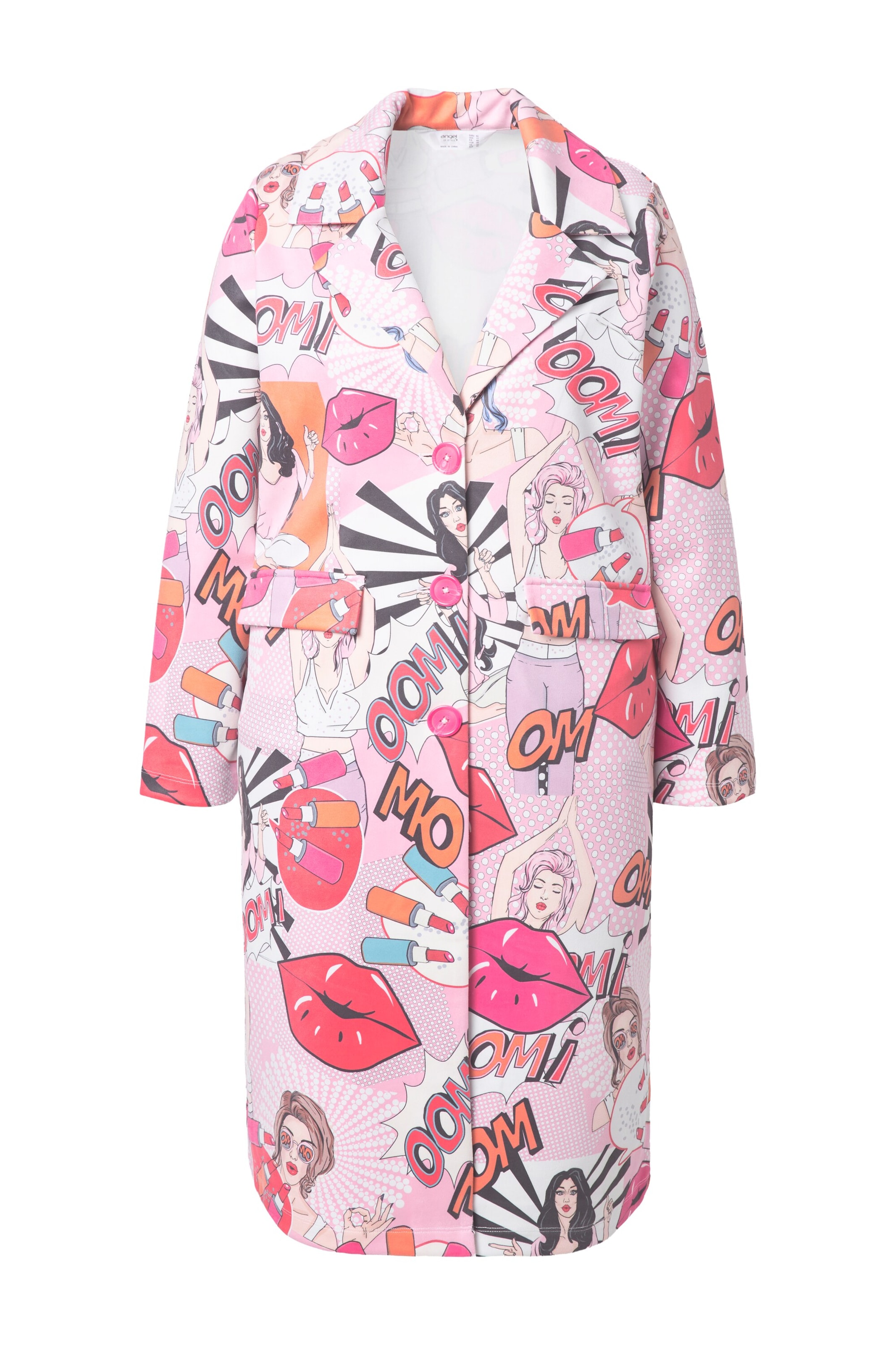 Angel of Style Between-seasons coat in Pink: front