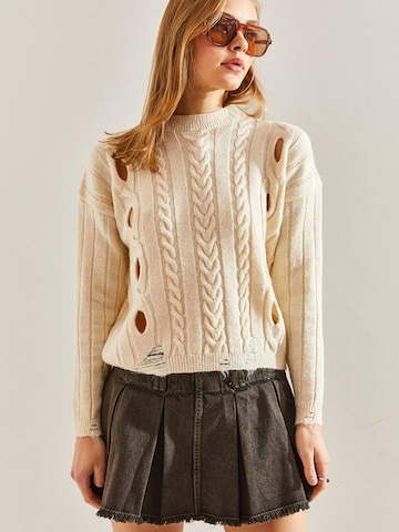 Bianco Lucci Pulóver - bézs: elől