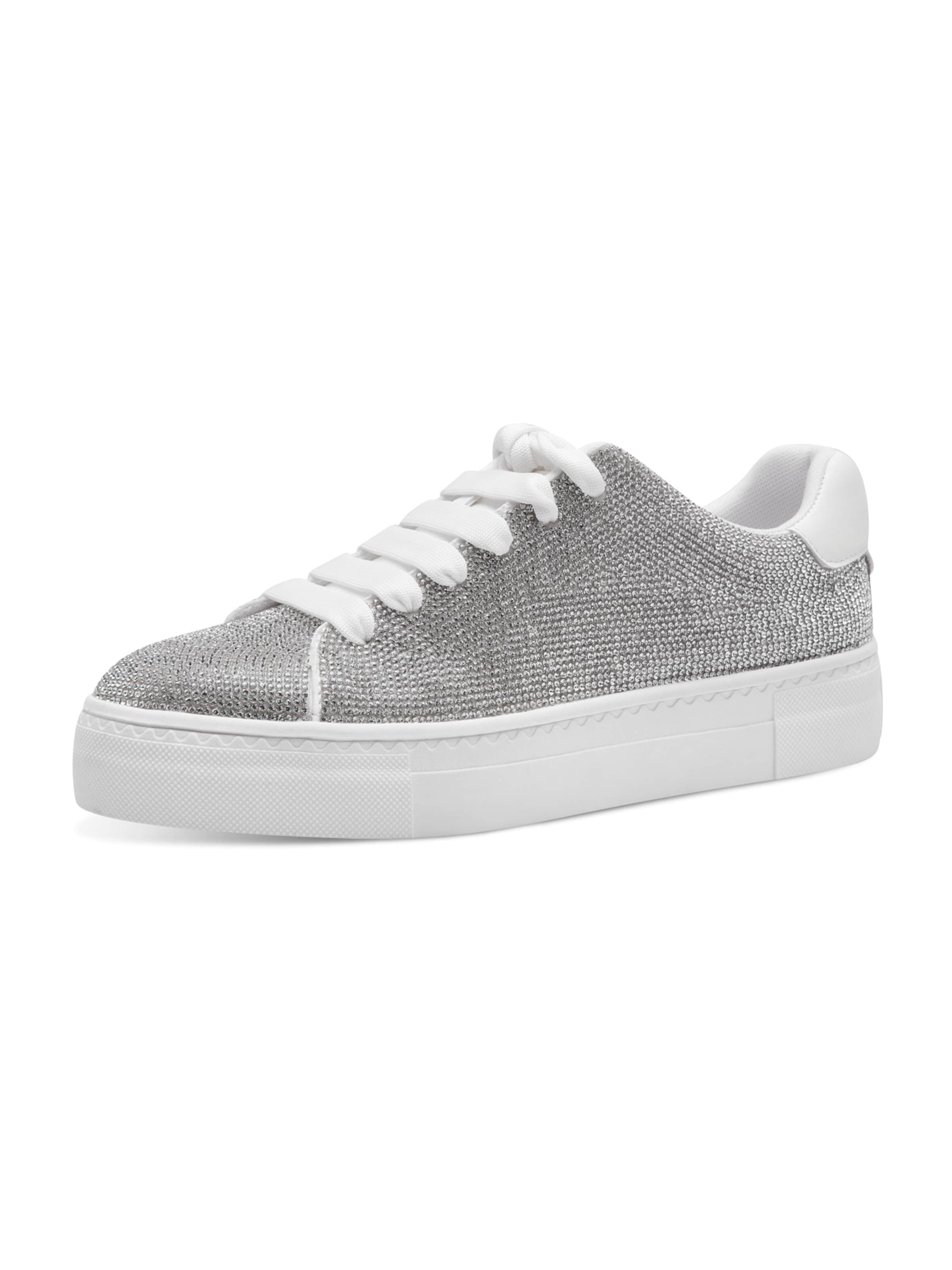 Tamaris Platform trainers in Silver: front