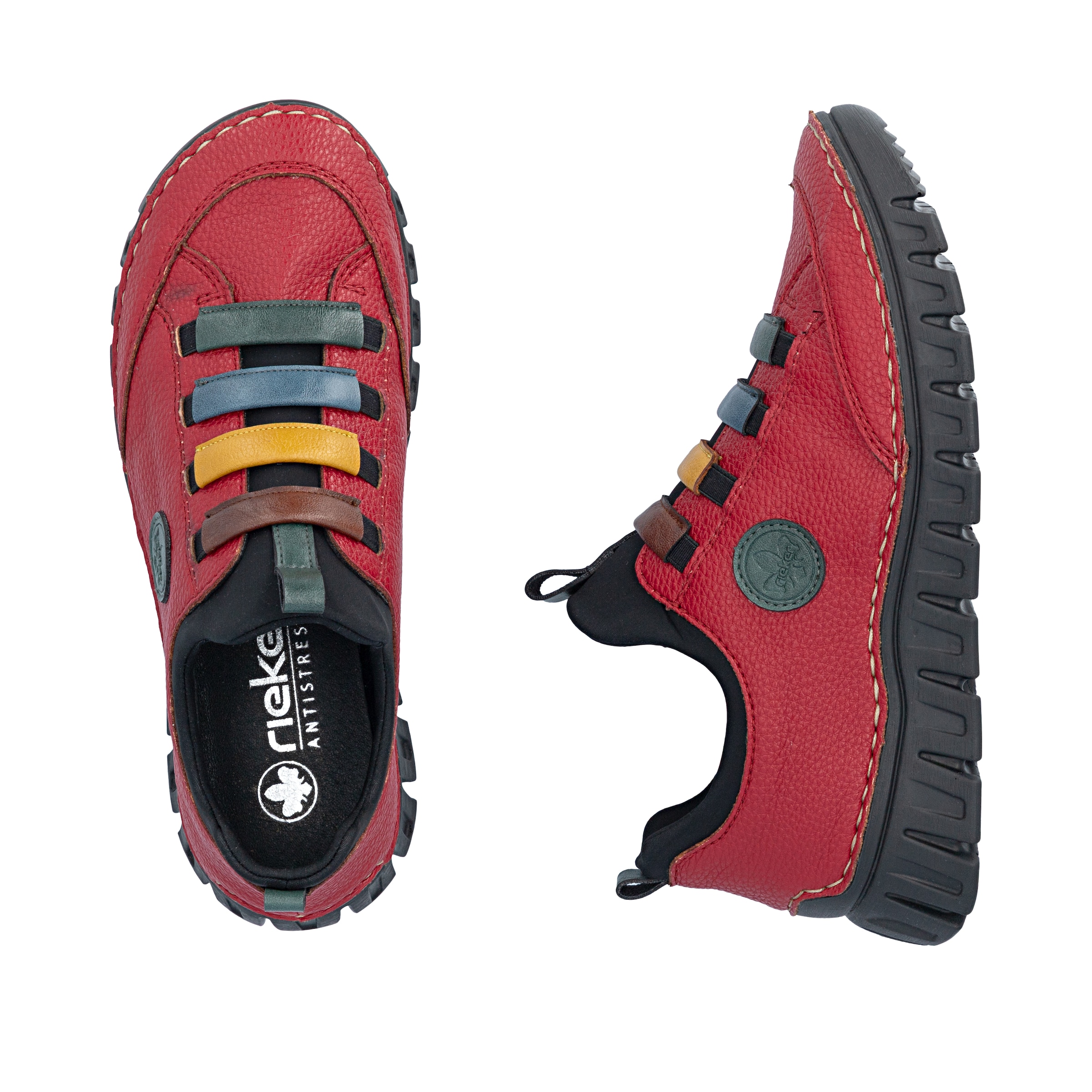 Baskets basses Rieker en rouge