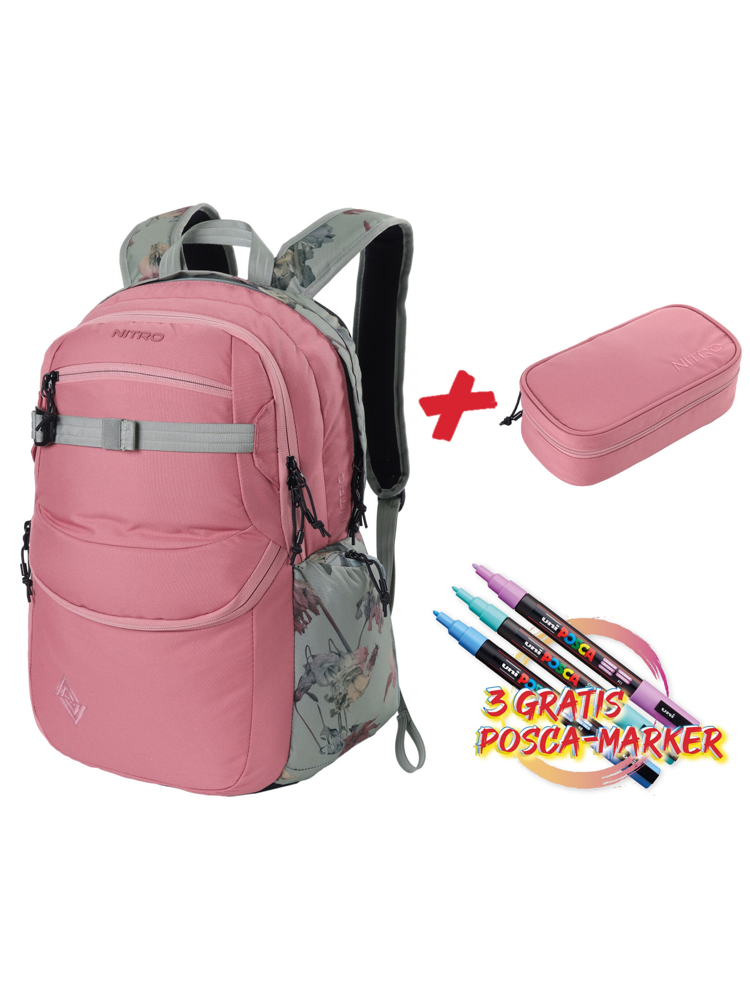 NITRO Backpack in Pink: front
