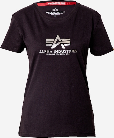 ALPHA INDUSTRIES Тениска в черно / сребърно, Преглед на продукта