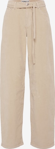 Only Tall Loosefit Housut 'ONLGIANNA-GLOBAL' värissä beige: etupuoli