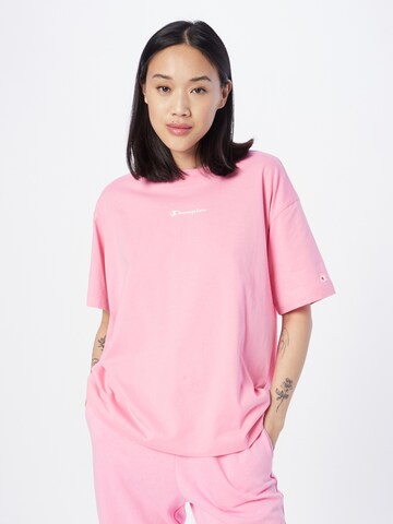 Champion Authentic Athletic Apparel T-Shirt in Pink: predná strana