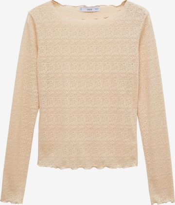 T-shirt 'BALLET' MANGO en beige : devant