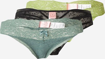 Hunkemöller Στρινγκ σε μήλο / πράσινο παστέλ / μαύρο, Άποψη προϊόντος