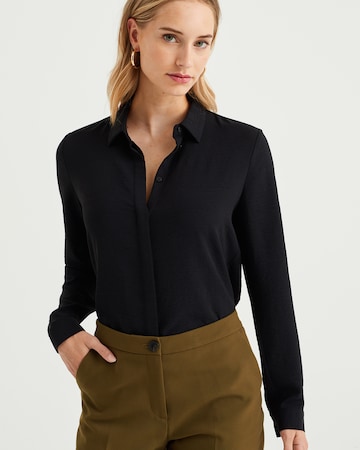 WE Fashion Blouse in Zwart: voorkant