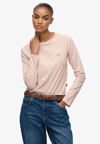 T-shirt 'Essential' Superdry en rose : devant