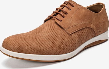 ALLTHEMEN Schnürschuh 'Atmung' in Braun: Vorderseite
