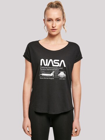 F4NT4STIC Shirt 'NASA Classic Space Shuttle' in Zwart: voorkant