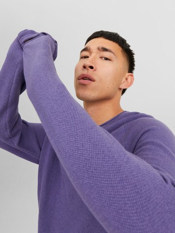 JACK & JONES Klasický střih Svetr 'JJEHill' – fialová