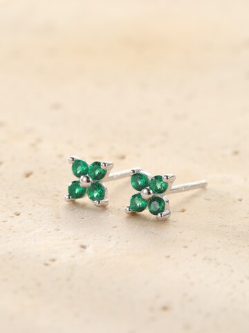 Hey Happiness - Pendientes 'Green Daisy' en plata