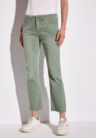 STREET ONE Flared Flared Leg Jeans in Grün: Vorderseite