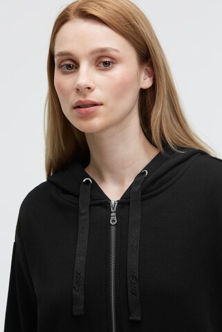Soccx Kapuzensweatjacke mit Glossy-Rücken-Artwork in Schwarz