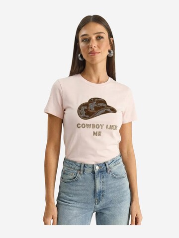 T-shirt Bianco Lucci en rose : devant