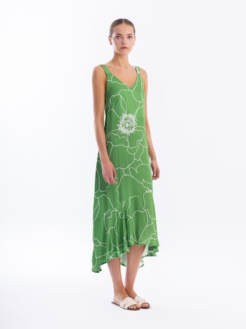 Robe Haris Cotton en vert : devant