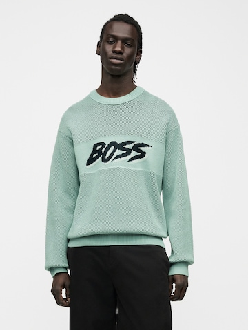 BOSS Sweter 'Kaywatch' w kolorze zielony: przód