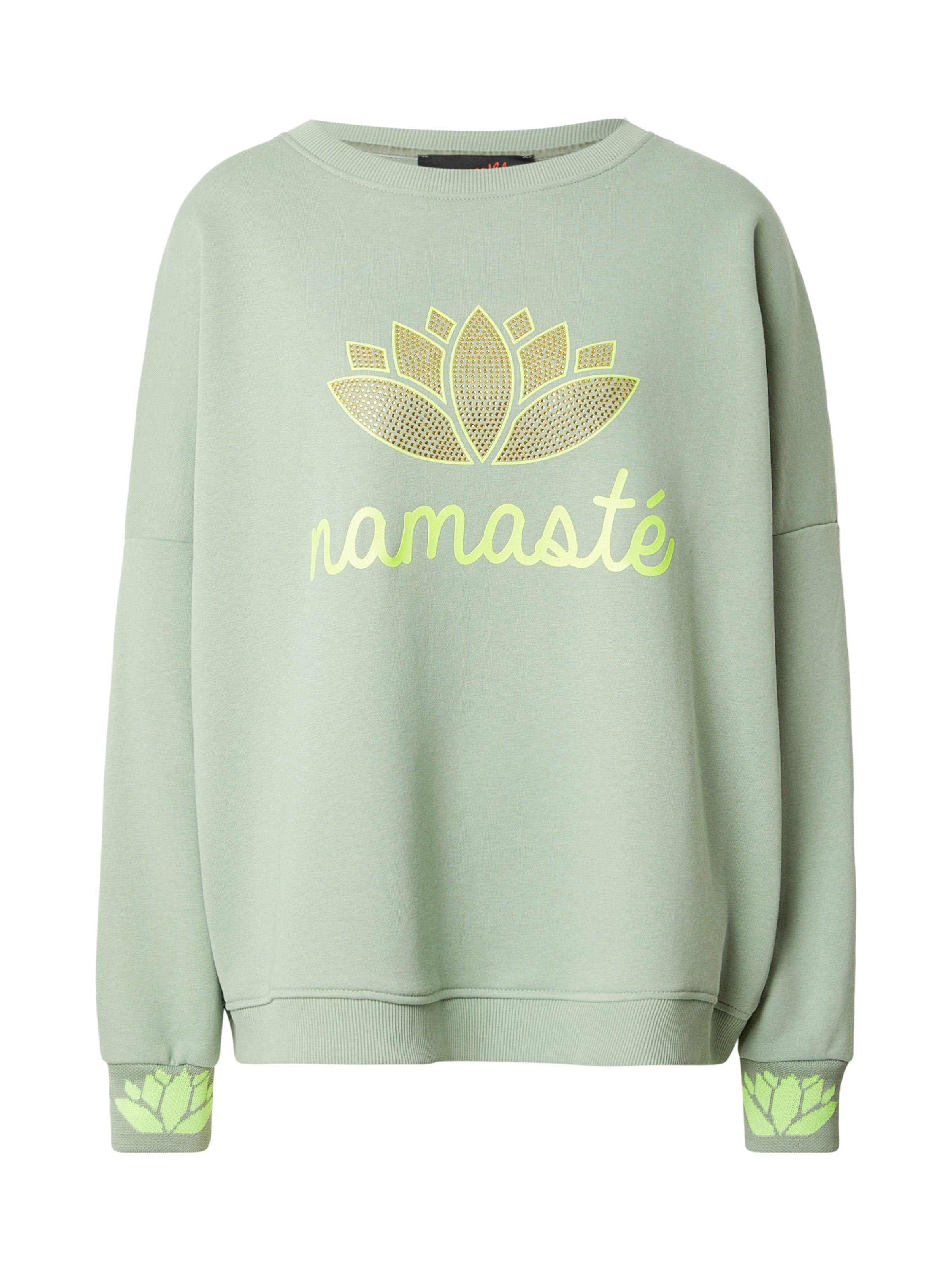 Sweat-shirt 'Namaste' miss goodlife en vert : devant